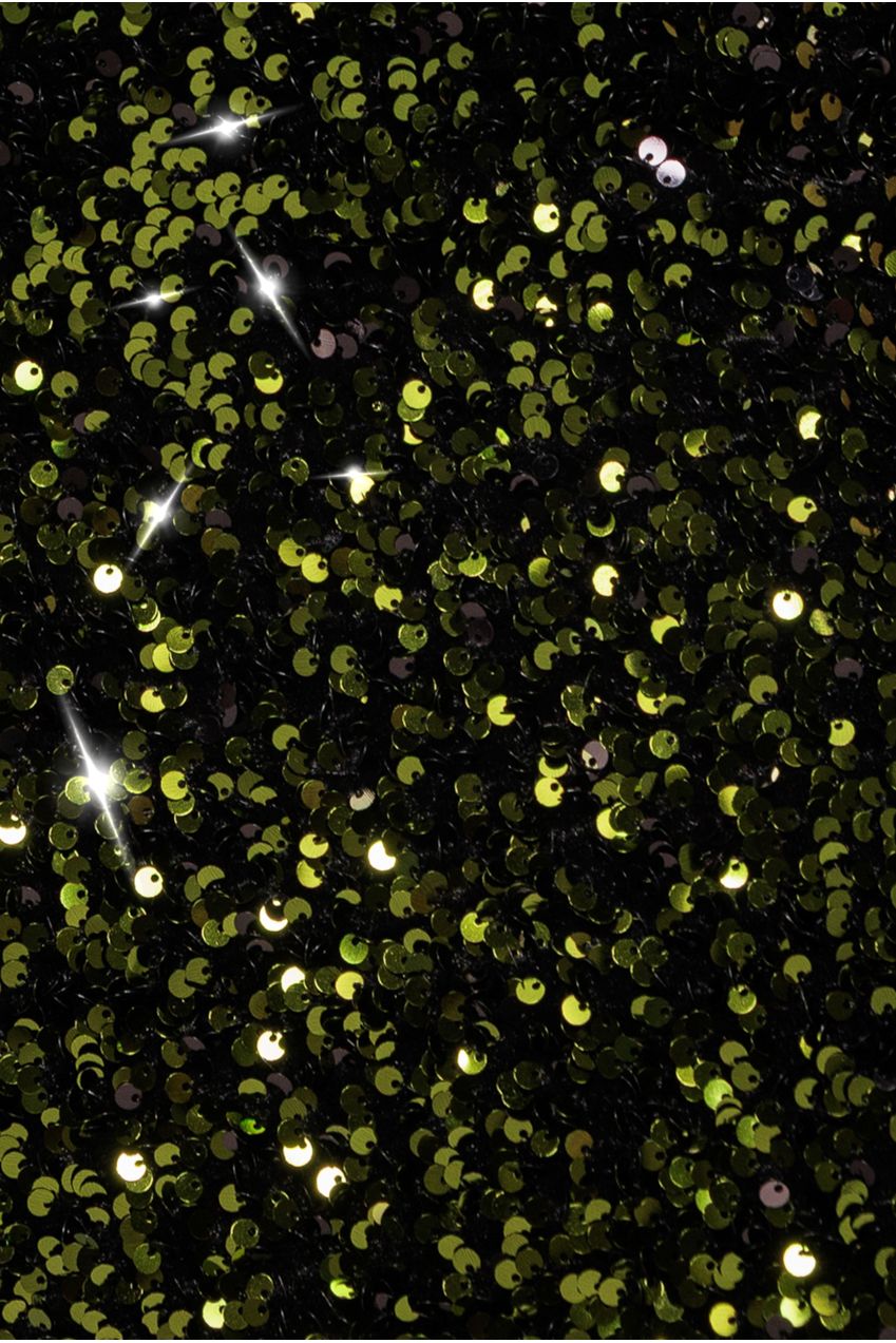 Sequin Velvet Bardot Evening Maxi Dress - Olive Green DR4525