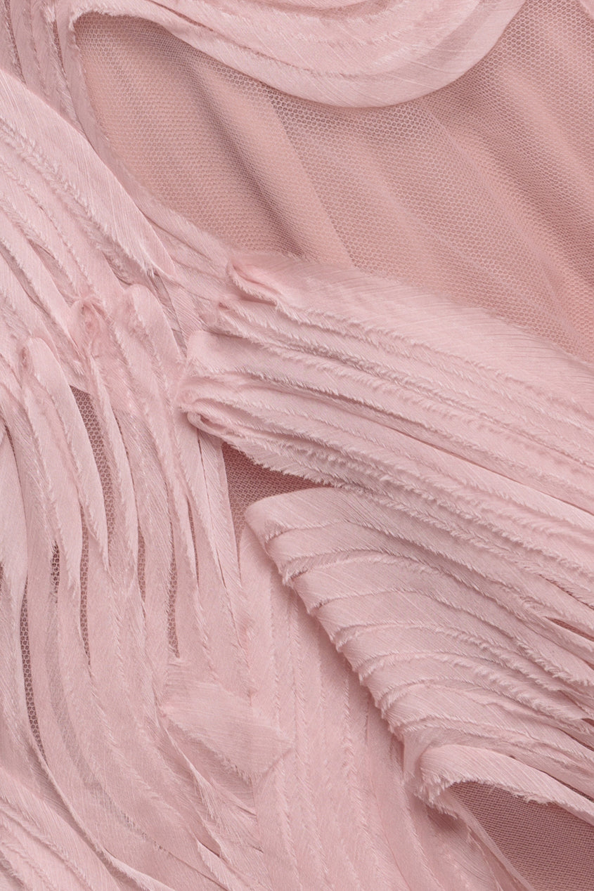 Scuba & Textured Chiffon A Line Midi Dress - Blush Pink DR4549