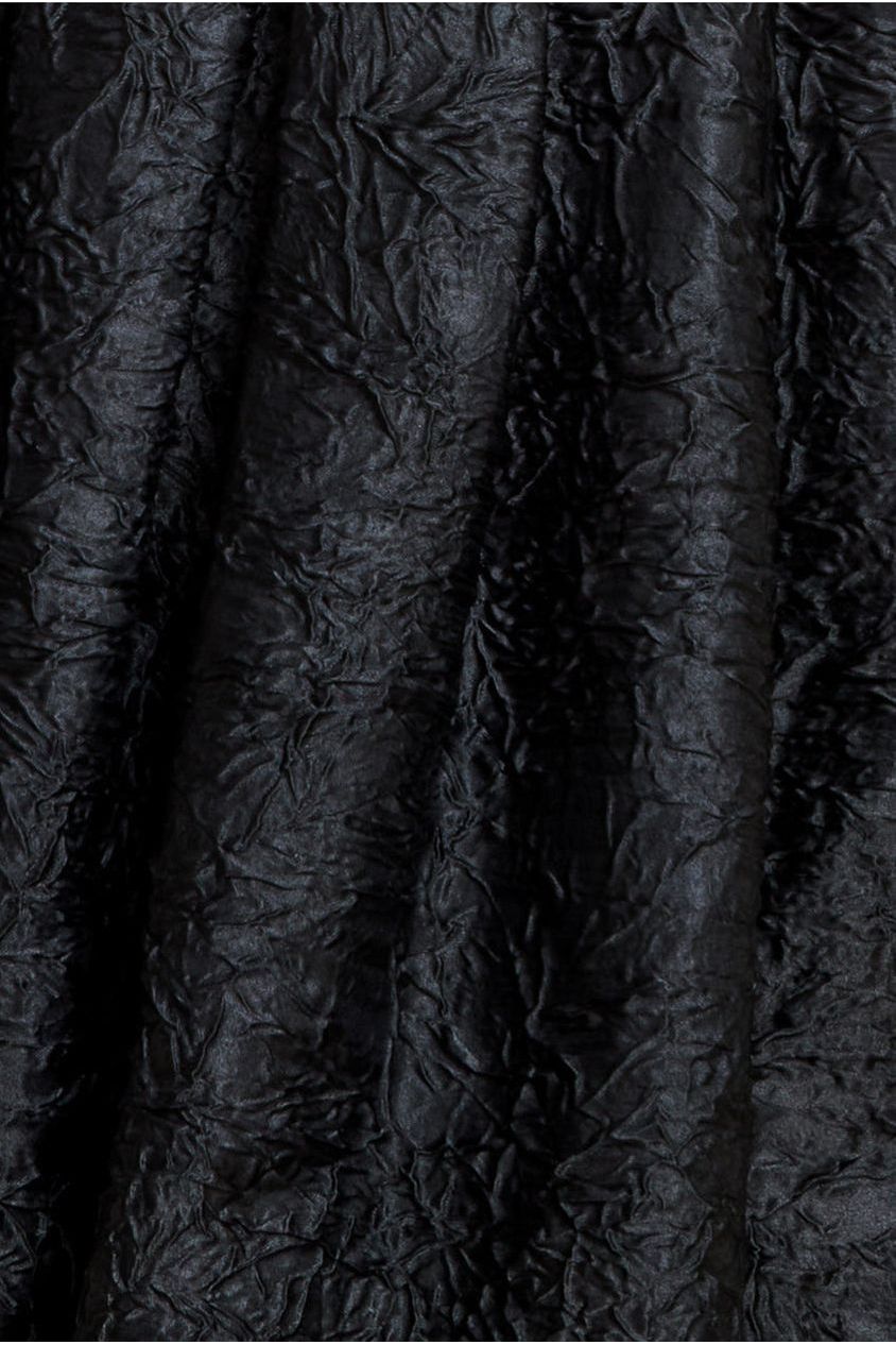 Crushed Satin Sleeveless A Line Midi Dress - Black DR4551