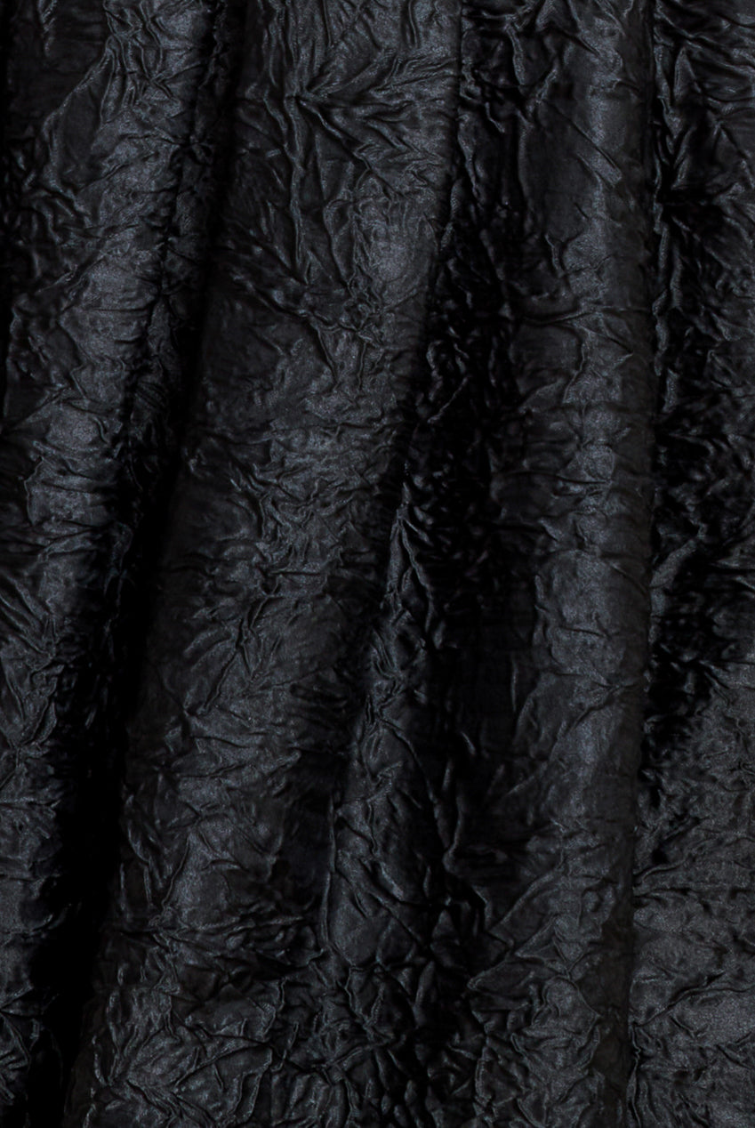 Crushed Satin Sleeveless A Line Midi Dress - Black DR4551M