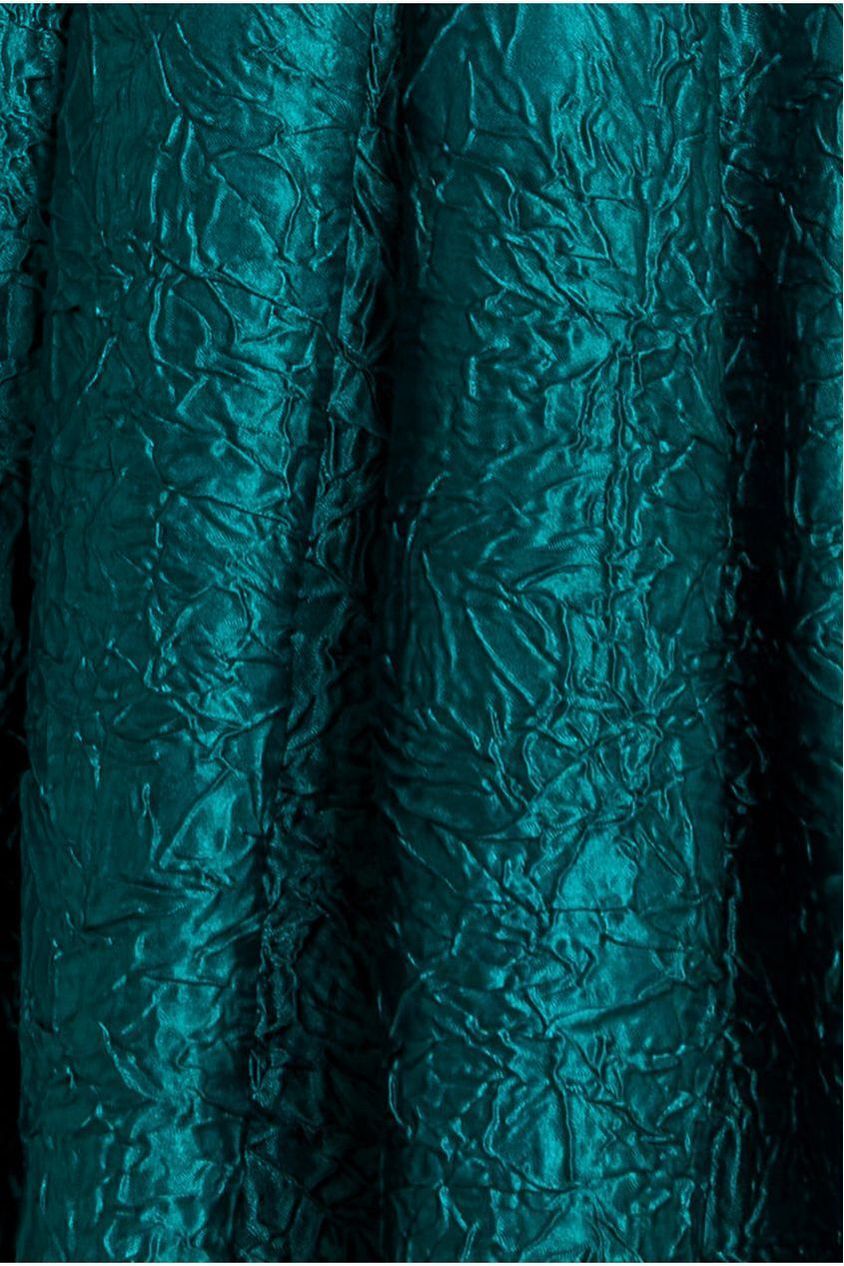 Crushed Satin Sleeveless A Line Midi Dress - Emerald Green DR4551