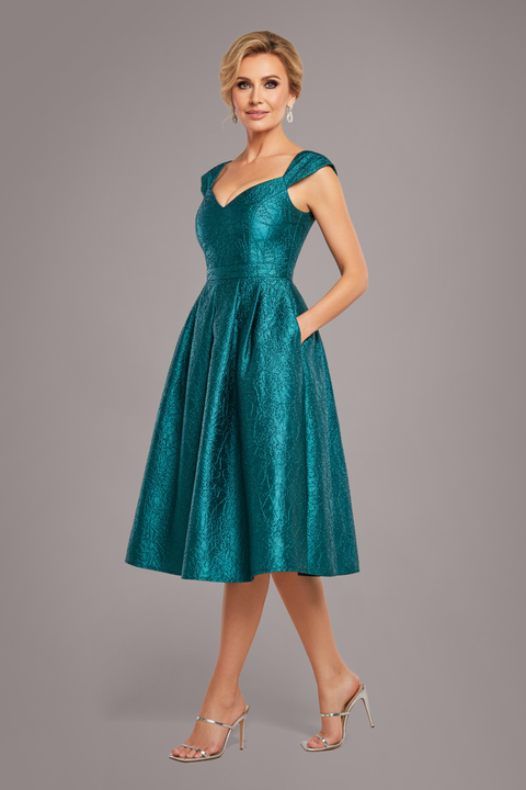 Crushed Satin Sleeveless A Line Midi Dress - Emerald Green by Goddiva