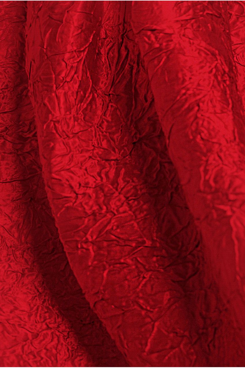 Crushed Satin Sleeveless A Line Midi Dress - Red DR4551