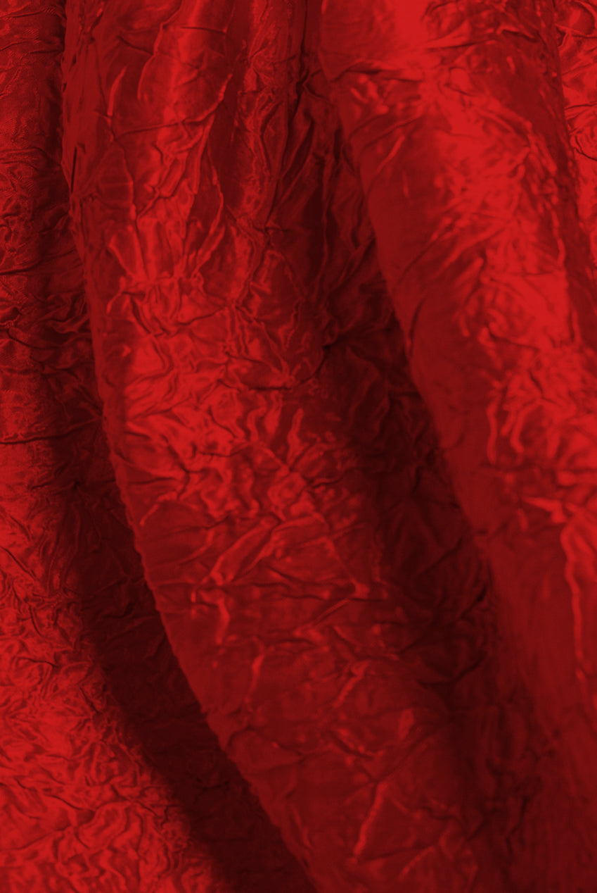 Crushed Satin Sleeveless A Line Midi Dress - Red DR4551