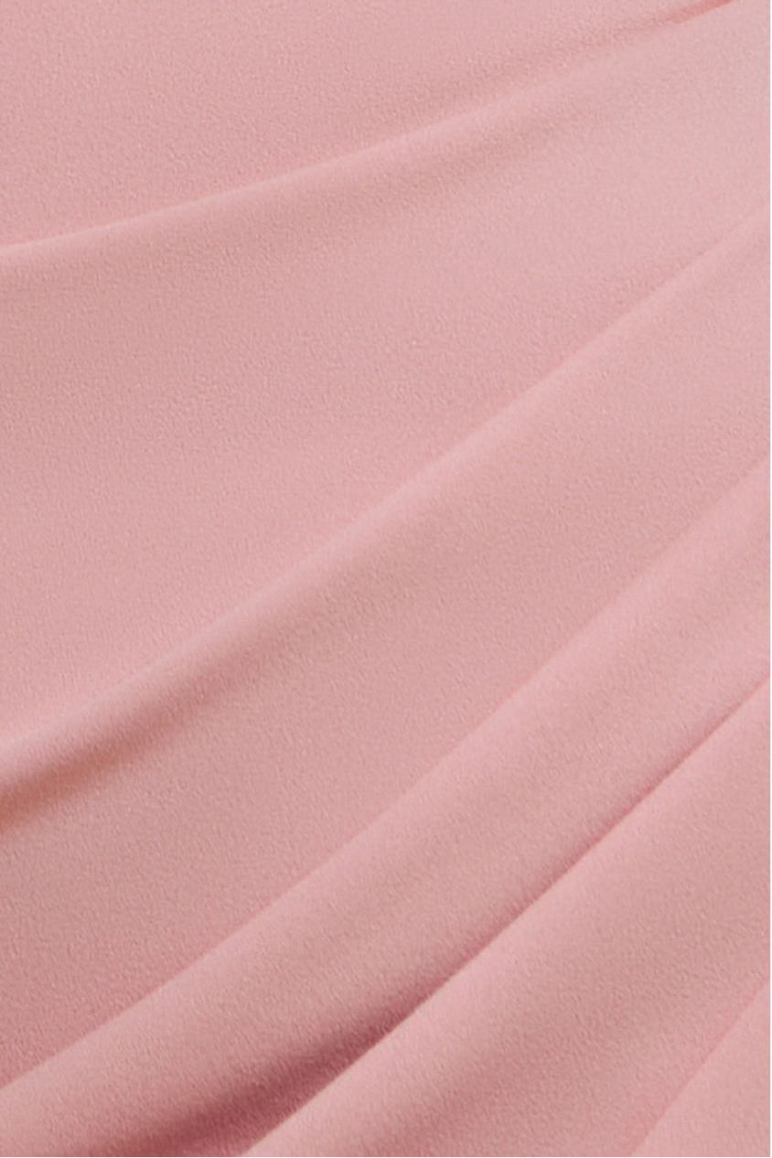 Off The Shoulder Chiffon Wing Scuba Crepe Midi Dress - Blush Pink DR4584