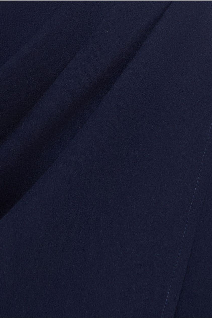 Off The Shoulder Chiffon Wing Scuba Crepe Midi Dress - Navy Blue DR4584