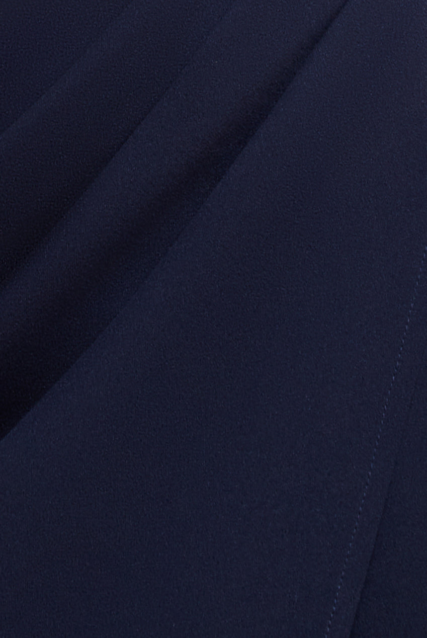 Off The Shoulder Chiffon Wing Scuba Crepe Midi Dress - Navy Blue DR4584M