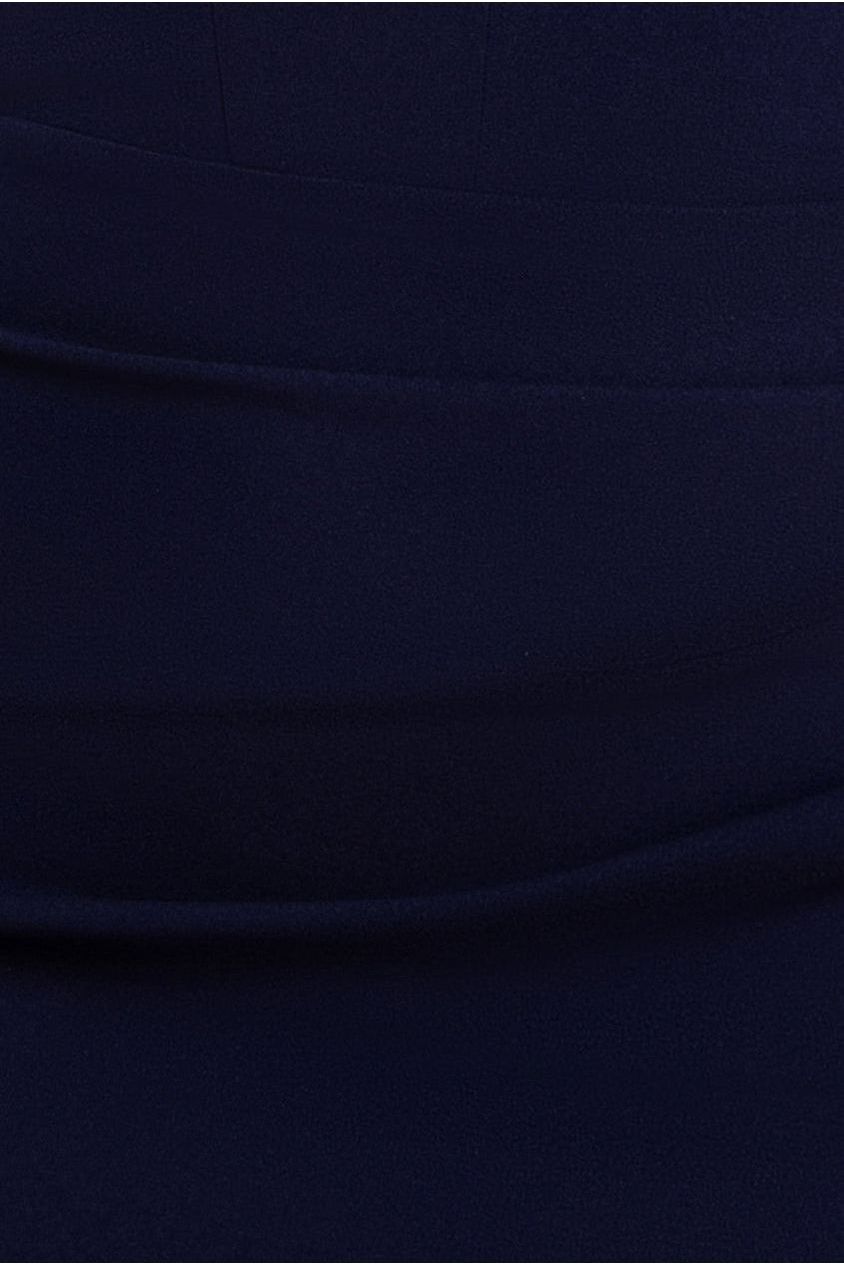 Off The Shoulder Draped Sleeve Maxi Dress With Diamante Neckline - Navy Blue DR4588