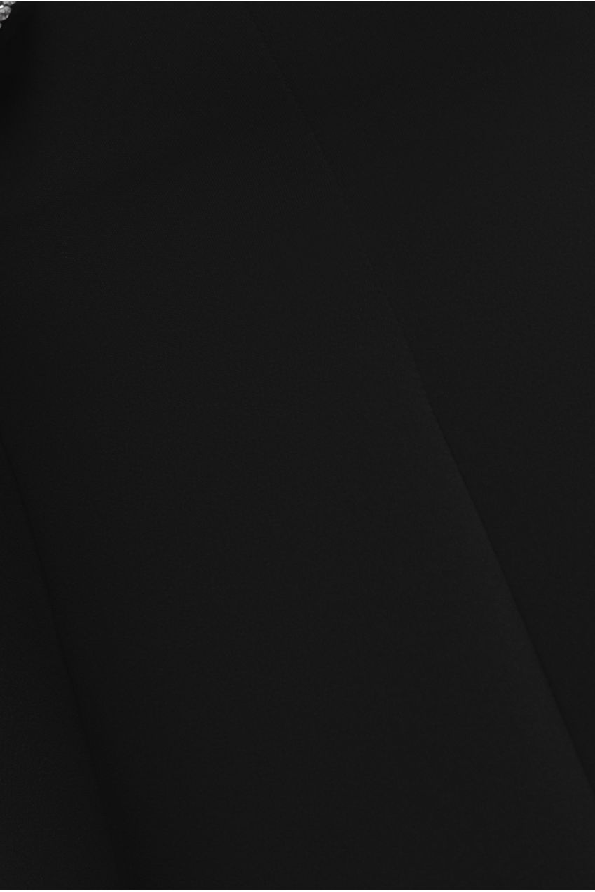 Diamante Embellished Neck A-Line Midi Dress - Black DR4599