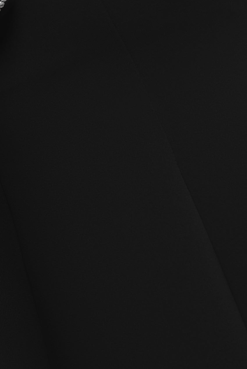 Diamante Embellished Neck A-Line Midi Dress - Black DR4599