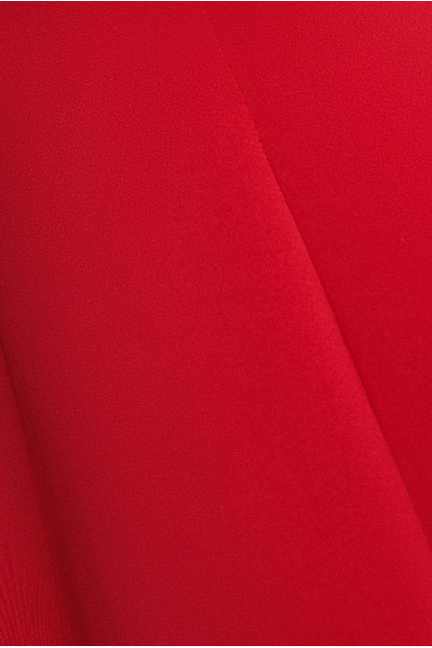 Diamante Embellished Neck A-Line Midi Dress - Red DR4599