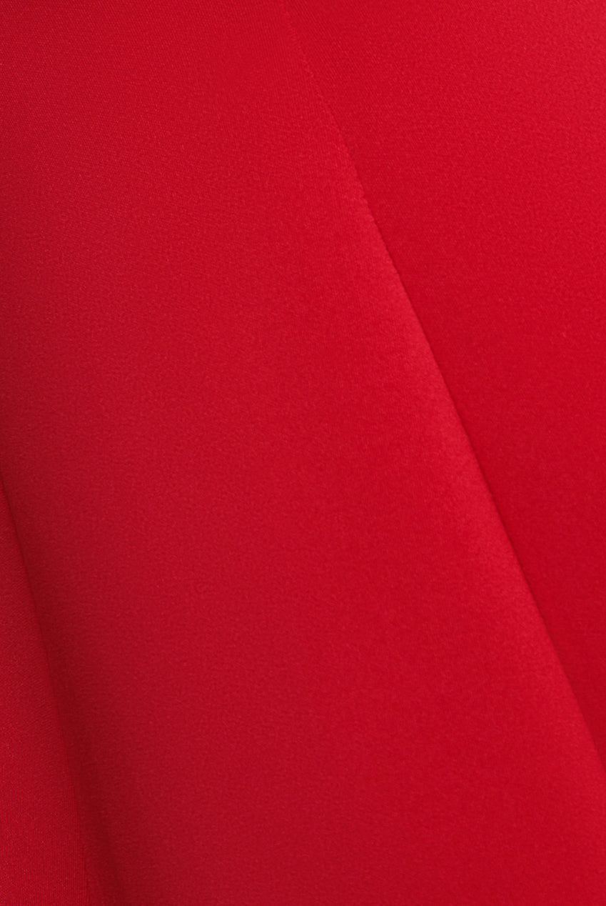 Diamante Embellished Neck A-Line Midi Dress - Red DR4599