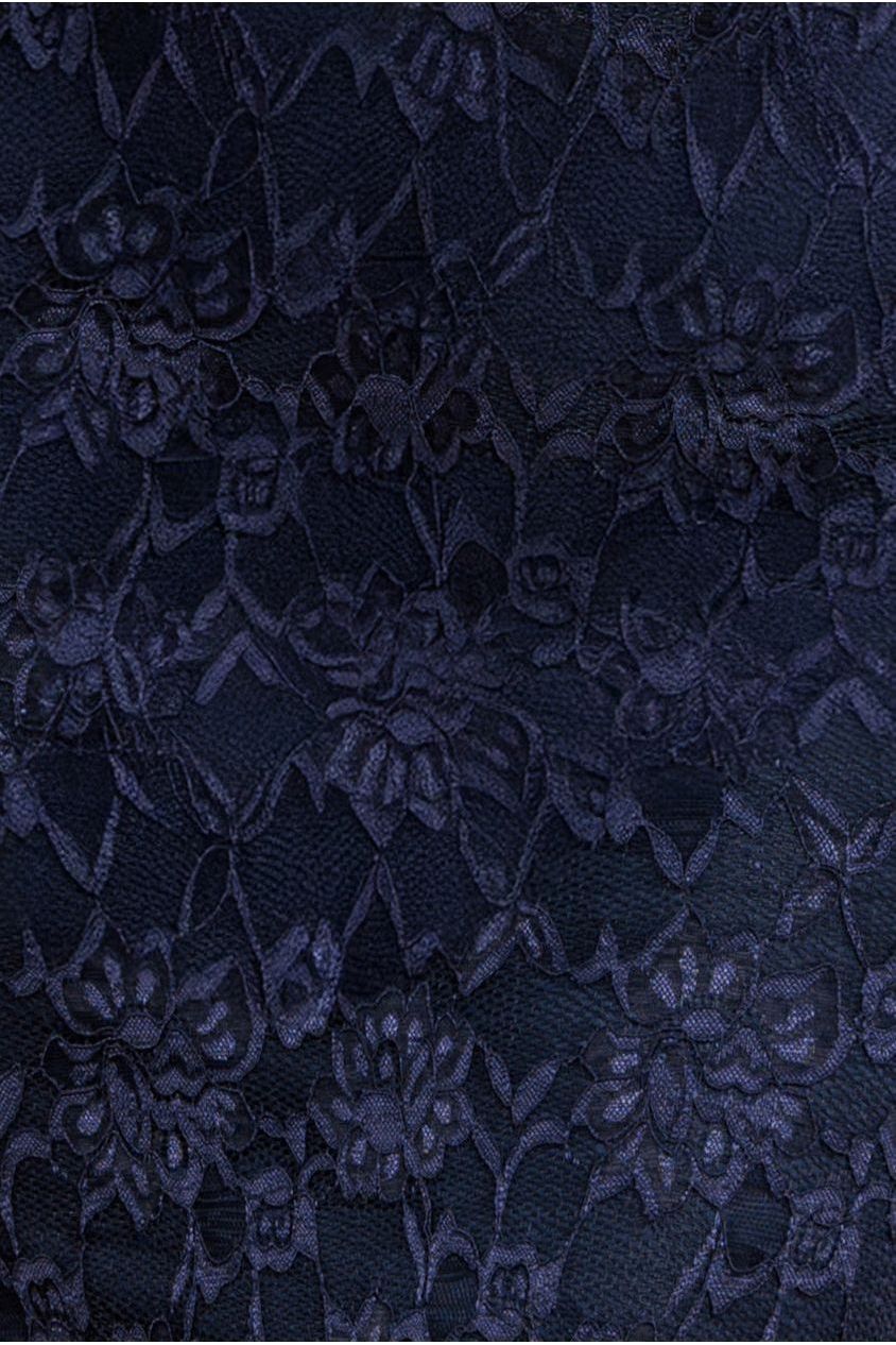 One Shoulder Scalloped Neck Maxi Dress - Navy Blue DR4601