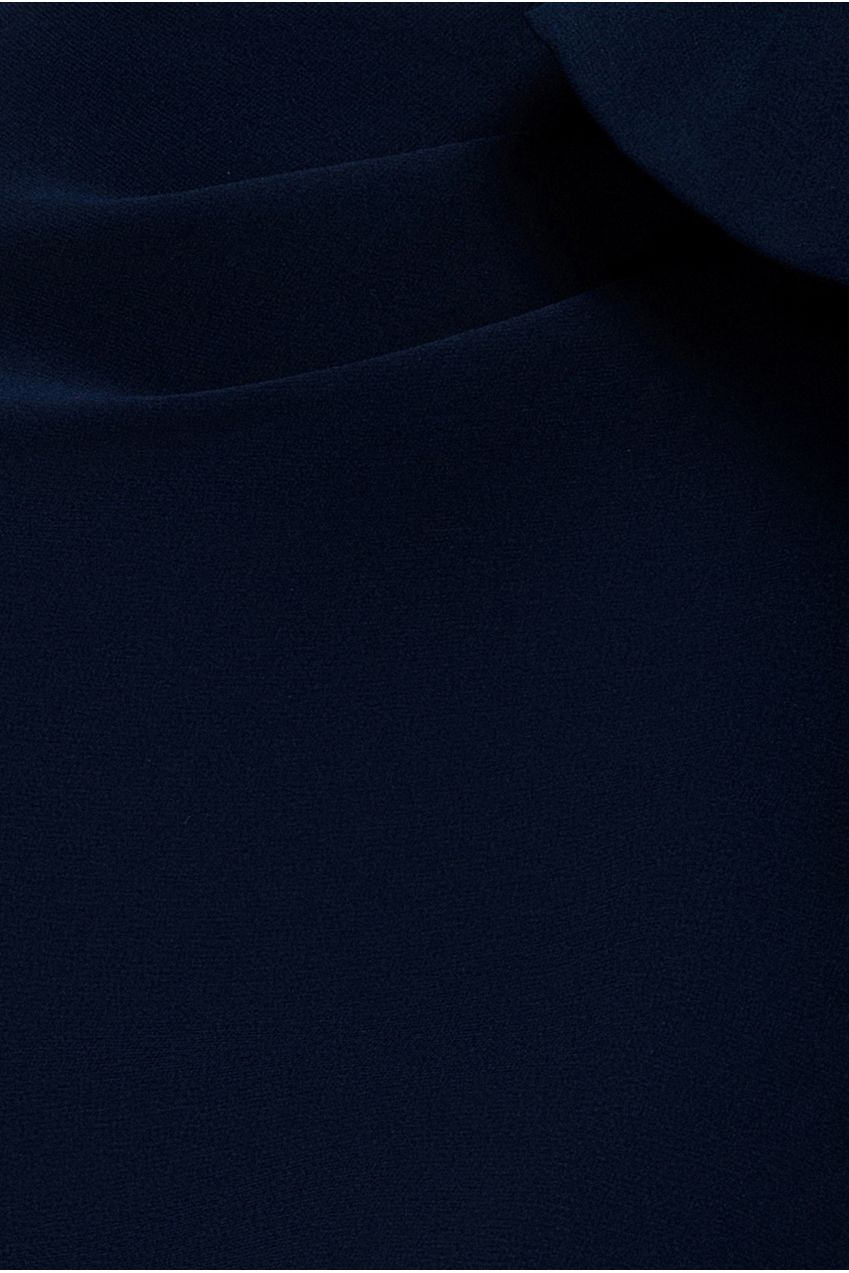 One Shoulder Cowl With Bow Detail Maxi Dress - Navy Blue DR4606