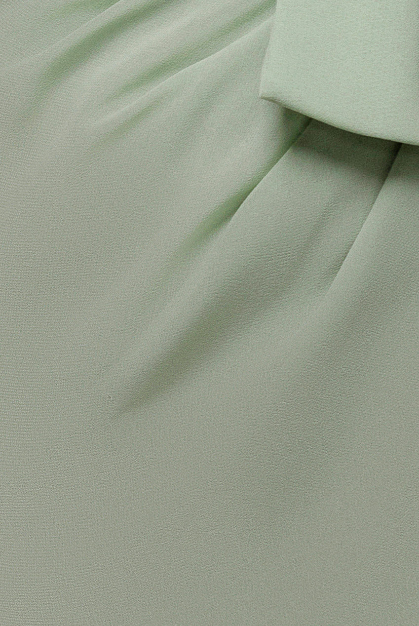 One Shoulder Cowl With Bow Detail Maxi Dress - Sage Green DR4606