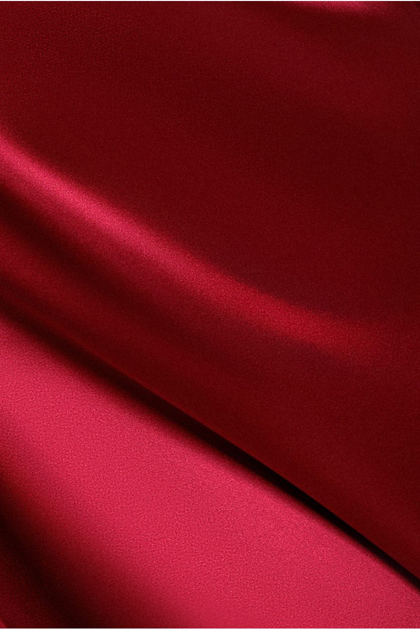 Cowl Neck Back Wing Satin High Low Midi Dress - Berry DR4608