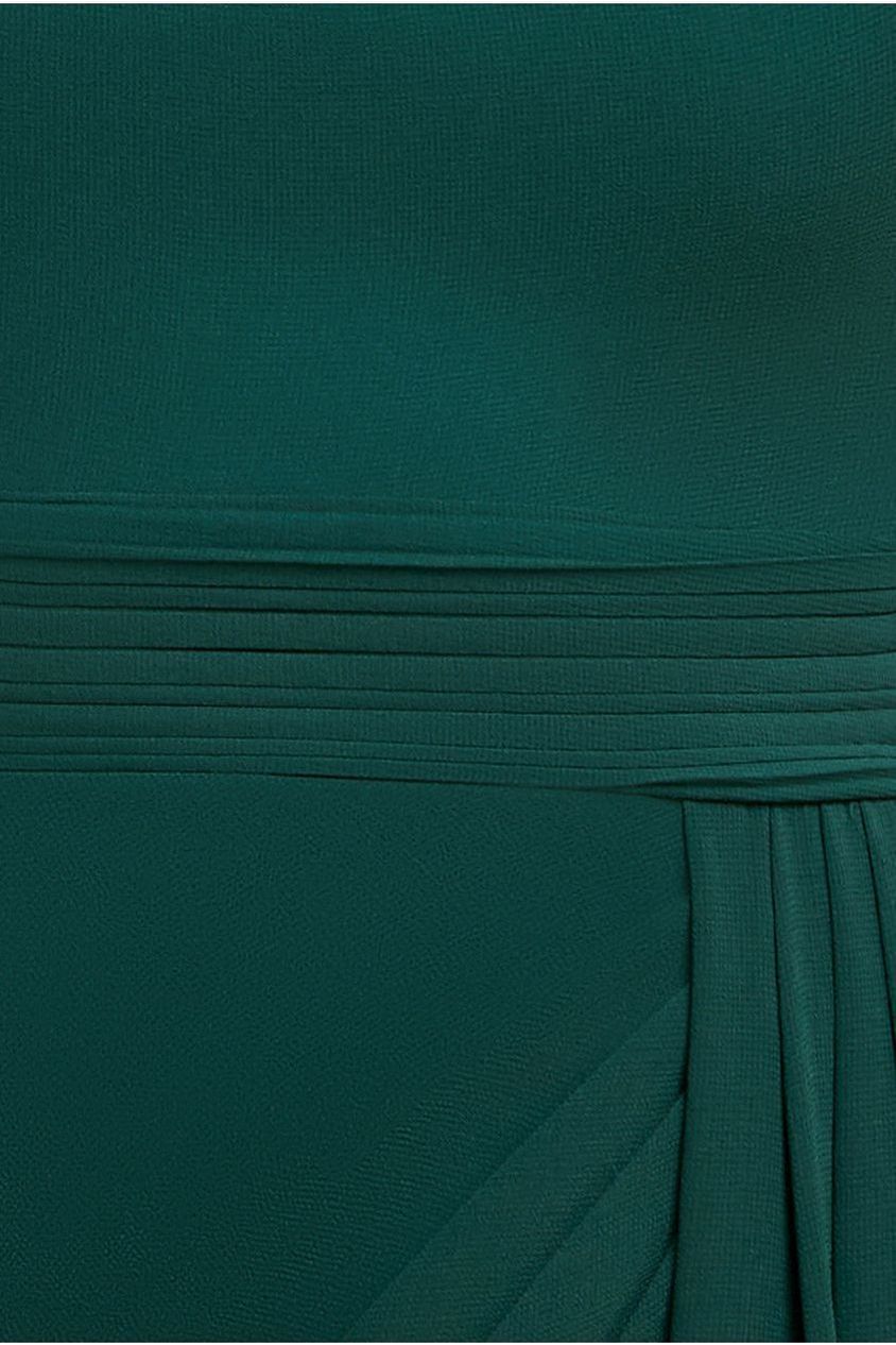 Halterneck Thigh Split Chiffon Maxi Dress - Emerald Green DR4610
