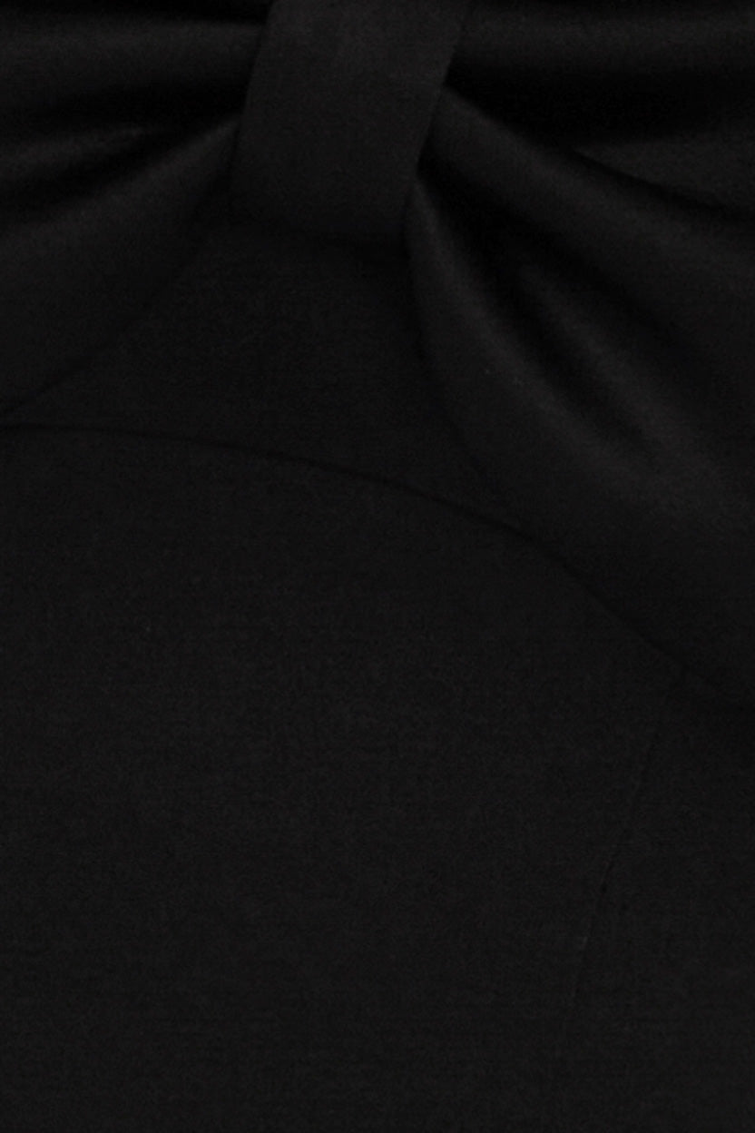 Front Bow Off The Shoulder Mini Dress - Black DR4613