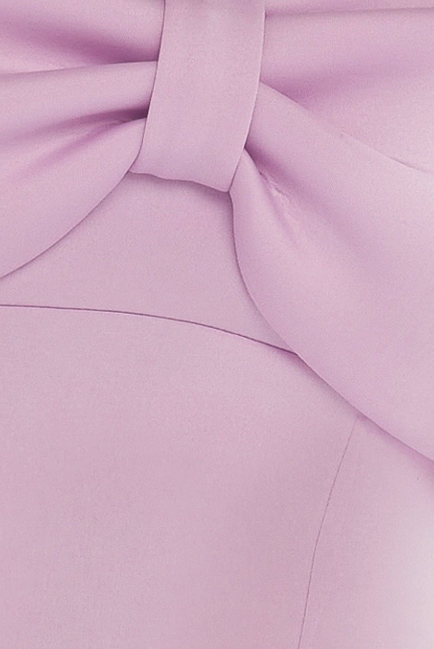 Front Bow Off The Shoulder Mini Dress - Lilac DR4613