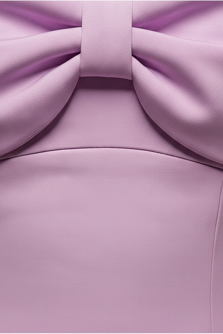 Front Bow Off The Shoulder Mini Dress - Lilac DR4613