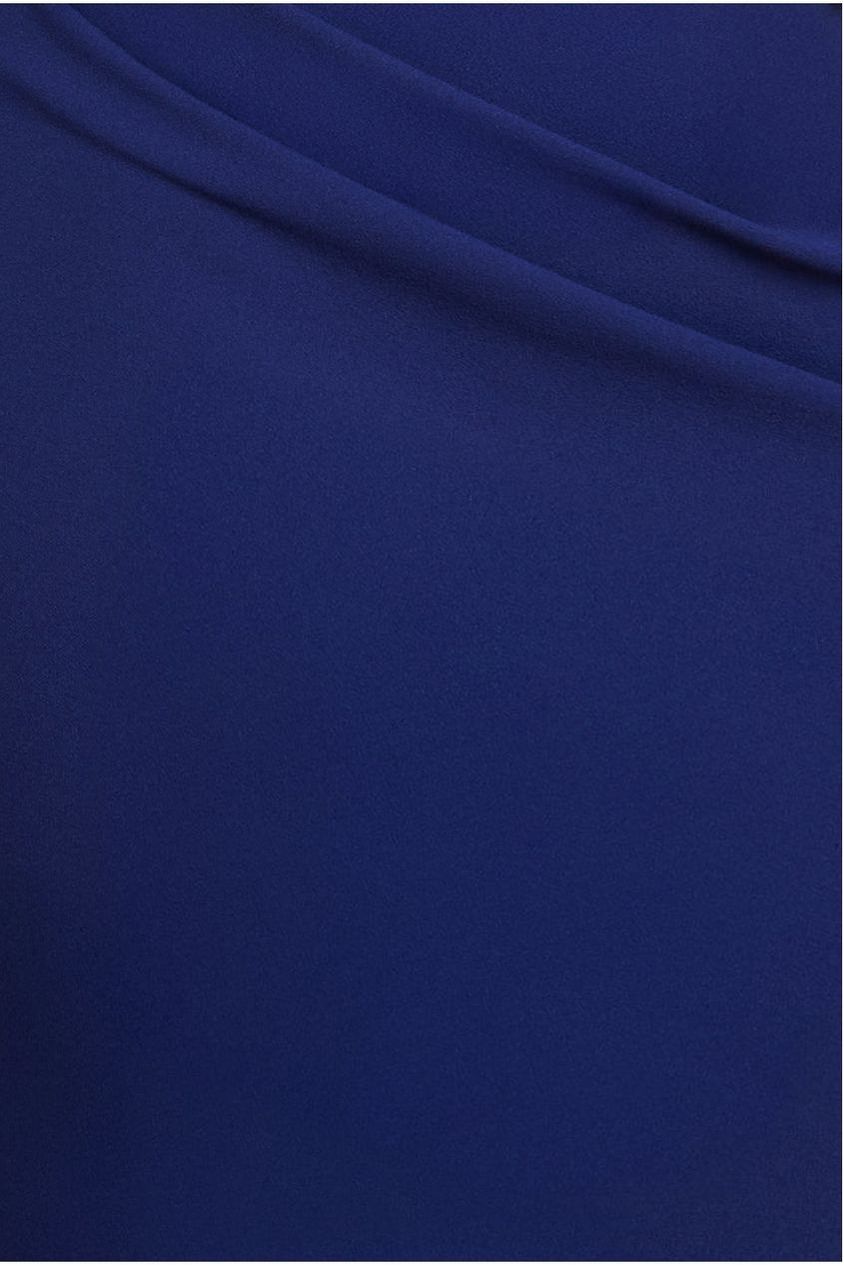 Puffy Satin Sleeve Scuba Maxi Dress - Navy Blue DR4622