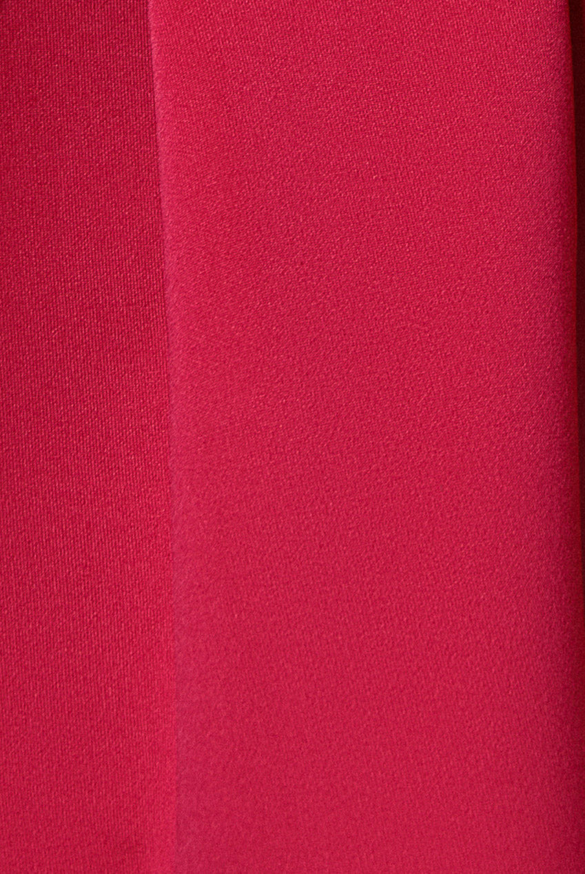 Contrast Halter Neck Pleated A-Line Midaxi Dress - Black Magenta DR4630