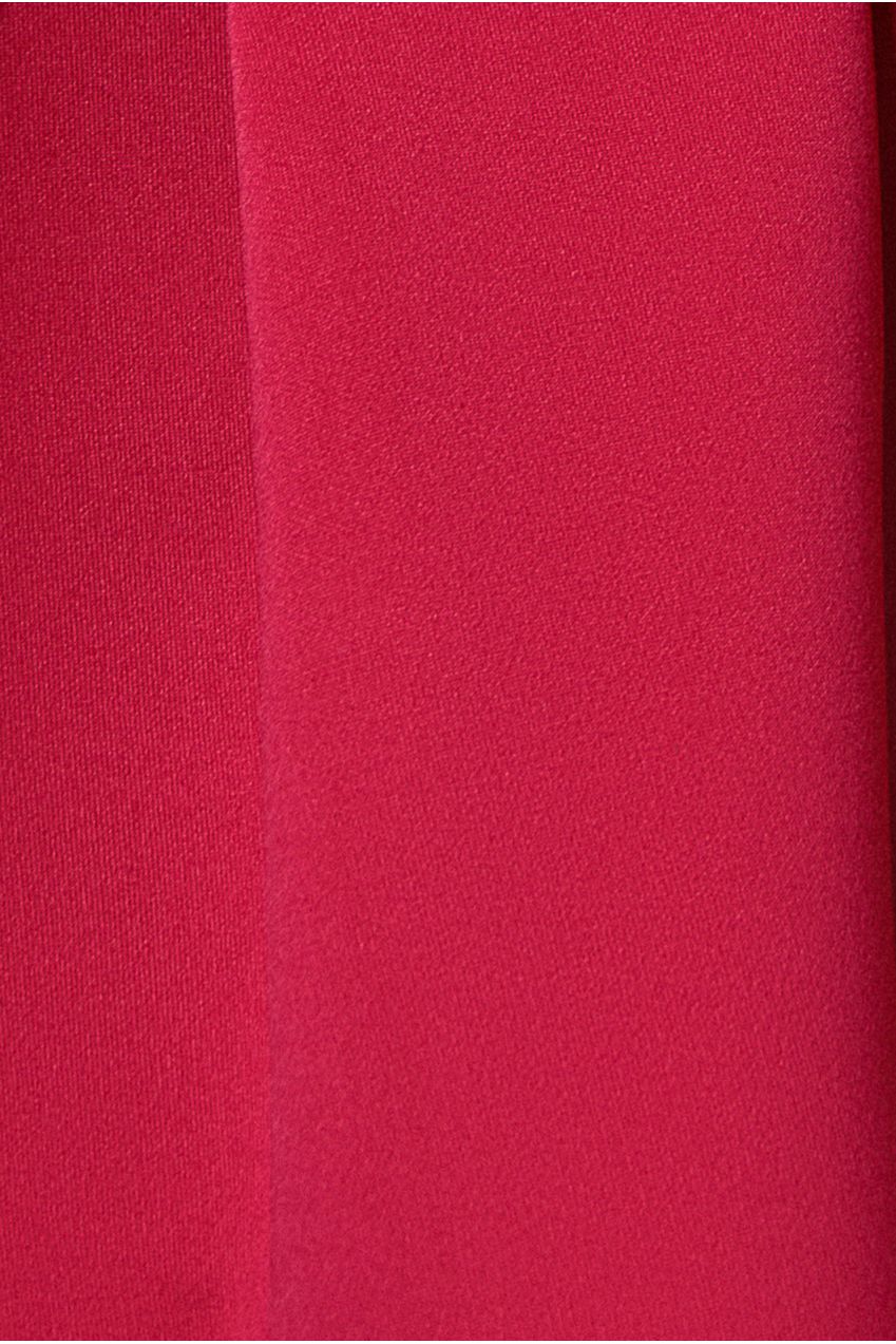 Contrast Halter Neck Pleated A-Line Midaxi Dress - Black Magenta DR4630