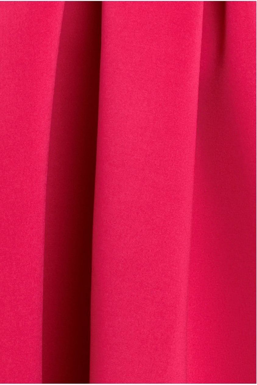 Contrast Halter Neck Pleated A-Line Midaxi Dress - Black Magenta DR4630