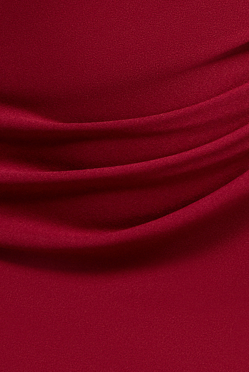 Off The Shoulder 3D Puffed Sleeve Sweetheart Maxi Dress - Burgundy DR4637
