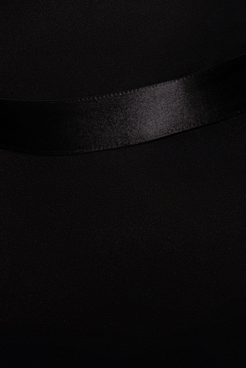 Dobby Mesh Feather Sleeve Bodycon Midi Dress - Black DR4639