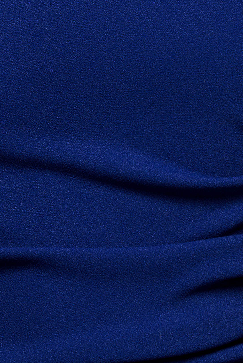 One Shoulder Puffed Satin Sleeve Evening Maxi Dress - Royal Blue DR4640