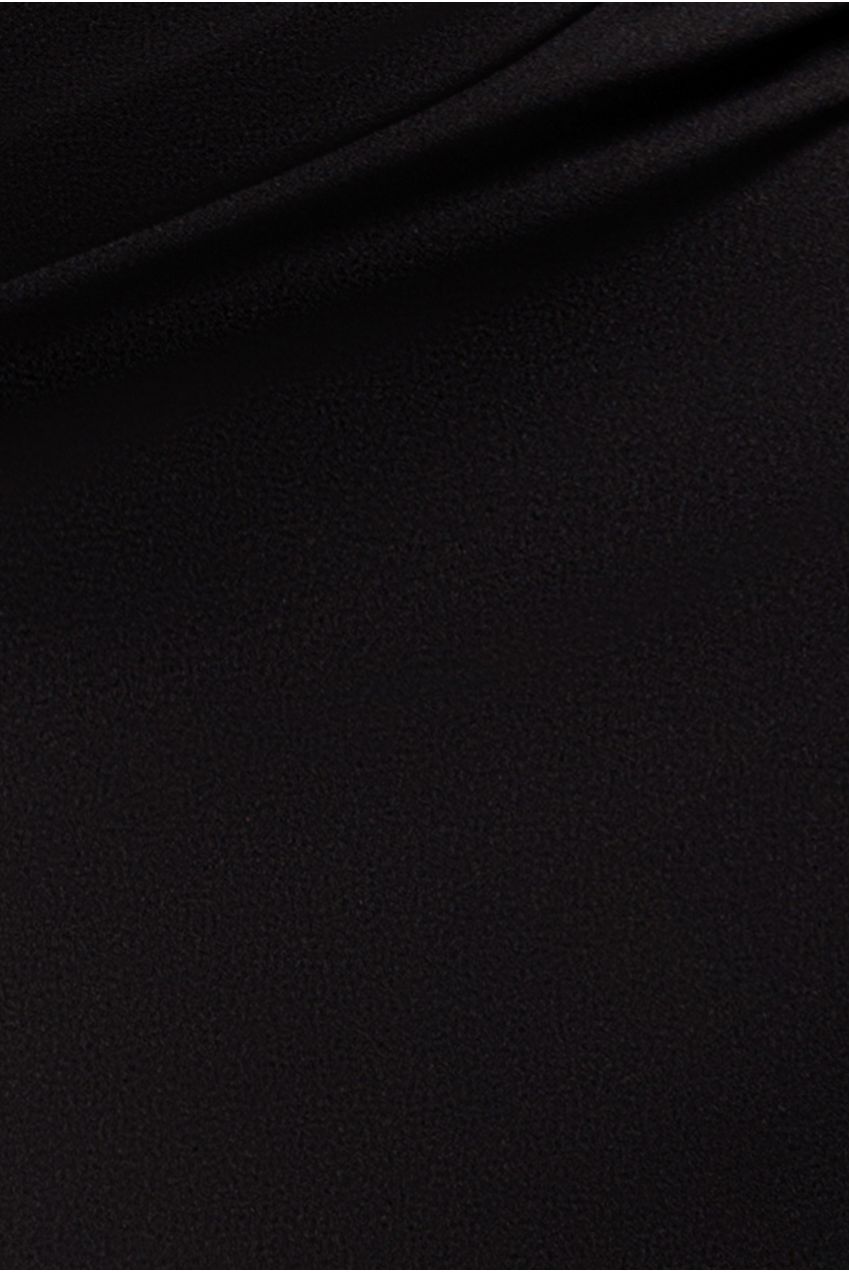 Scalloped Lace Bodice Long Sleeve Bardot Maxi Dress - Black DR4678