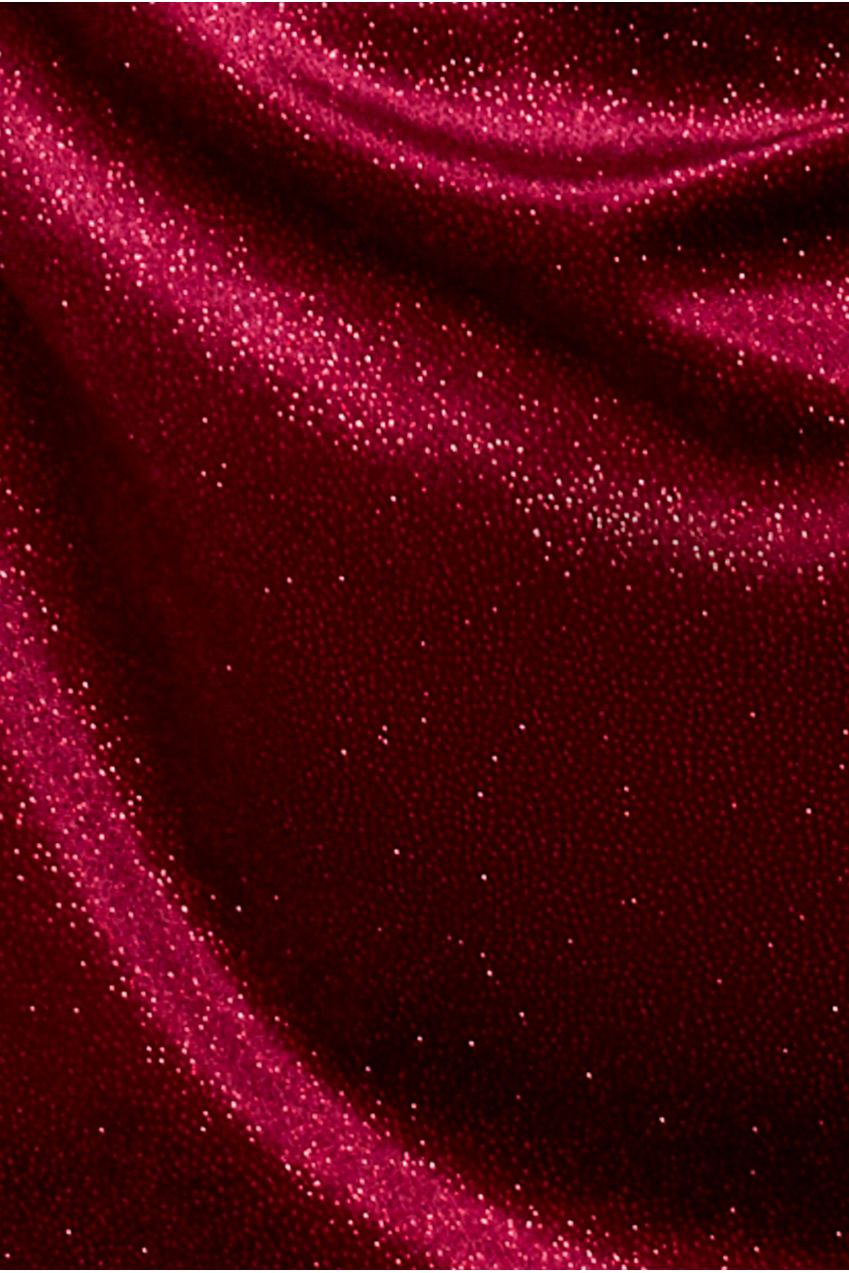 Glitter Velvet Cowl Neck Sheath Midi Dress - Wine DR4691