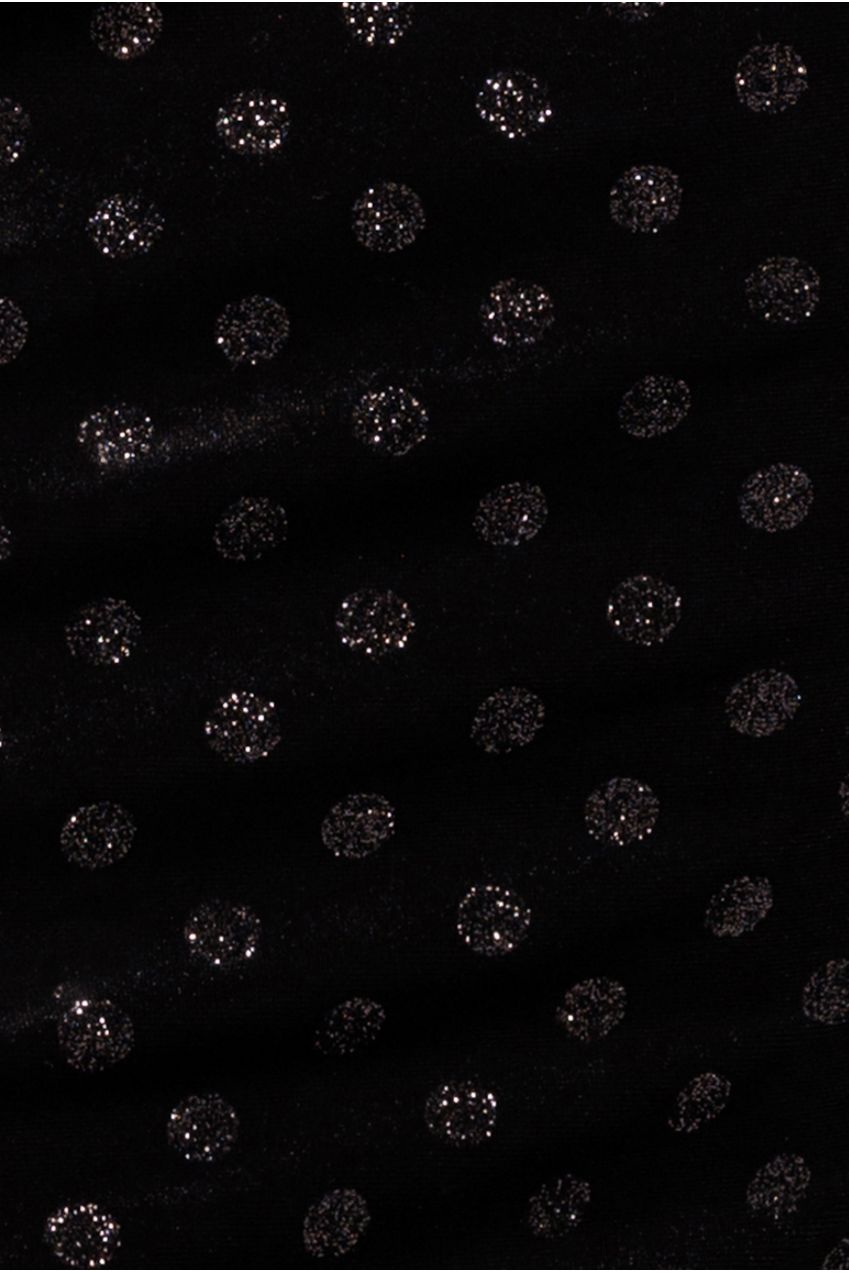 Glitter Velvet Cowl Neck Off The Shoulder Maxi Dress - Black DR4696