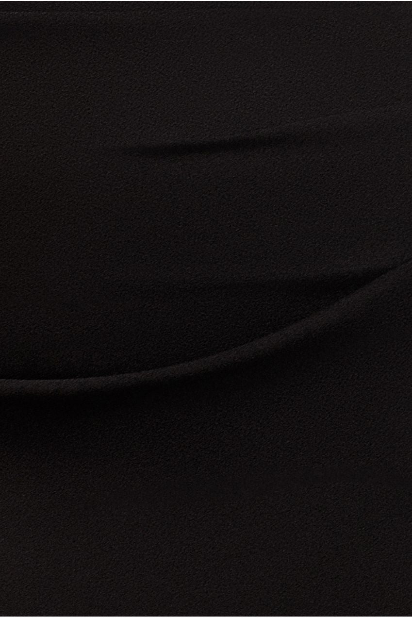Contrast Off Shoulder Back Satin Bow Scuba Maxi Dress - Black Cream DR4708CONTRAST