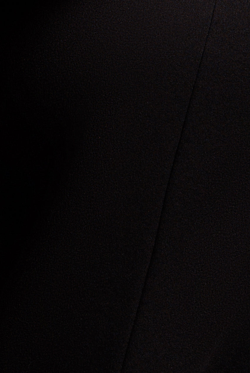 Off Shoulder Back Satin Bow Scuba Maxi Dress - Black DR4708