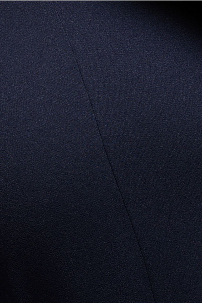 Off Shoulder Back Satin Bow Scuba Maxi Dress - Navy Blue DR4708