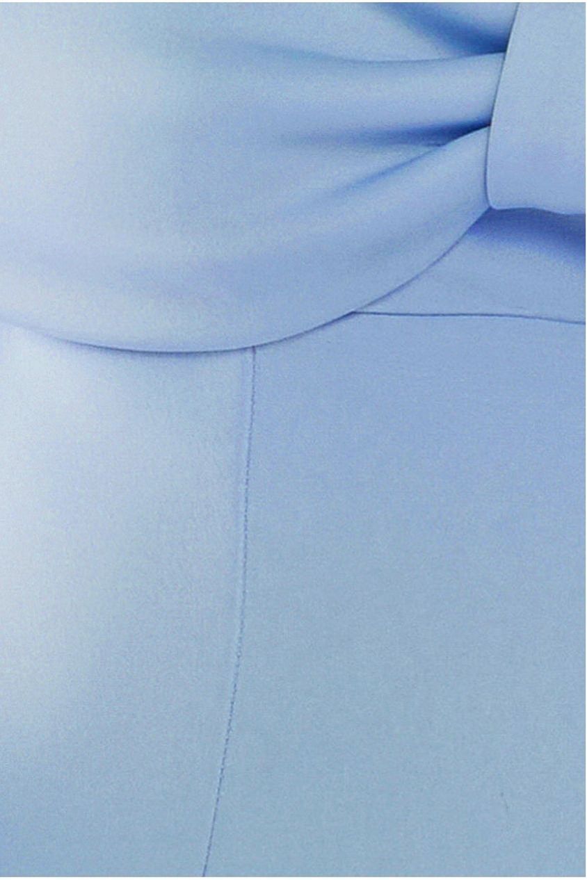 Bow Off The Shoulder A Line Midi Dress - Baby Blue DR4730