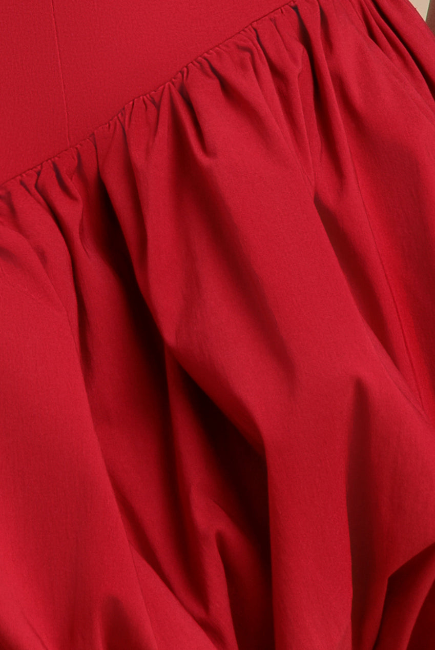 Bardot Babydoll Corset Mini Dress - Red DR4740