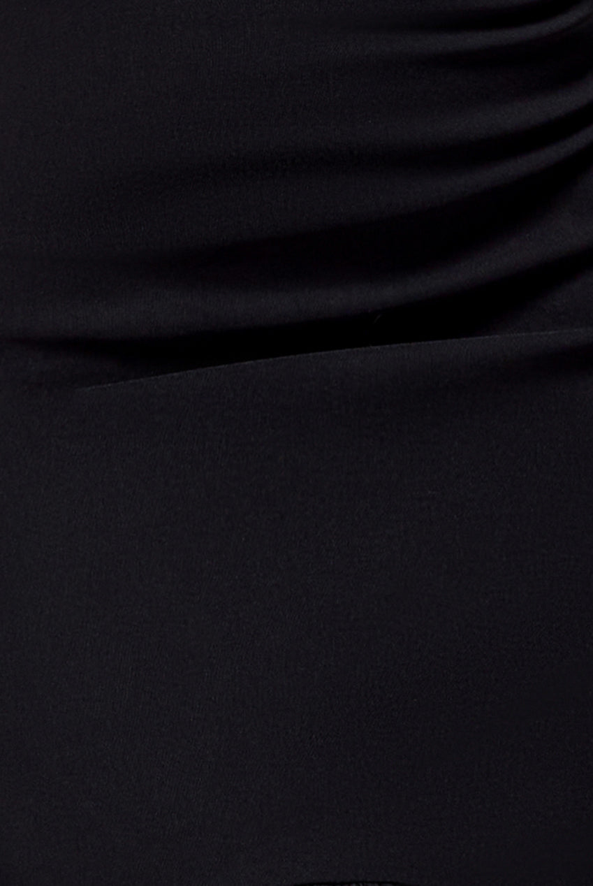 Halter Neck Puff Hem Mermaid Midaxi Dress - Black DR4747