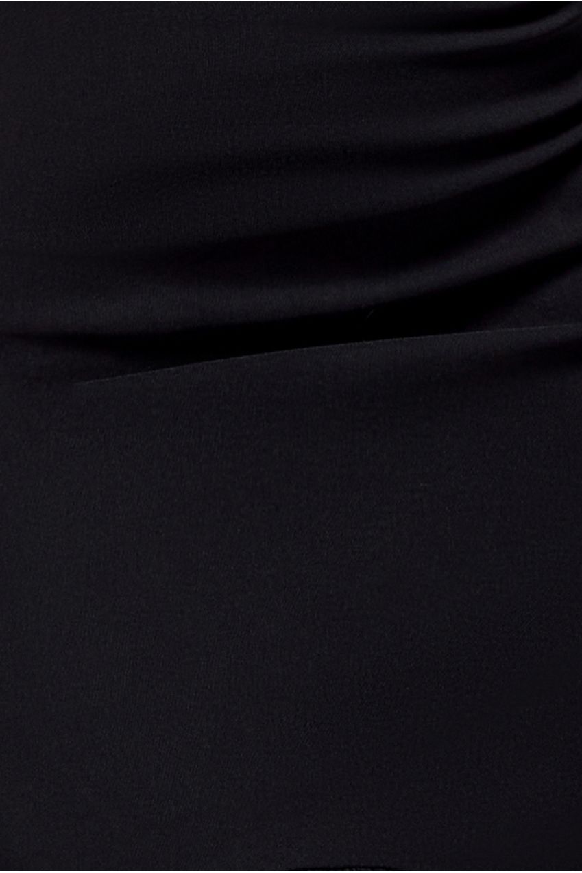 Halter Neck Puff Hem Mermaid Midaxi Dress - Black DR4747