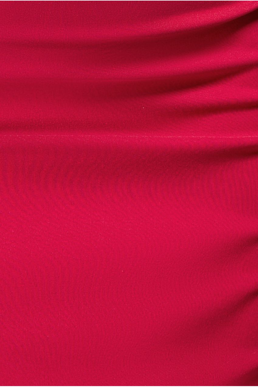 Halter Neck Puff Hem Mermaid Midaxi Dress - Red DR4747