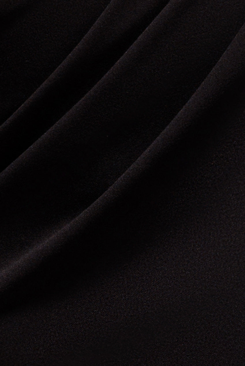 Petal Bow Sleeve Frill Maxi Dress - Black DR4767