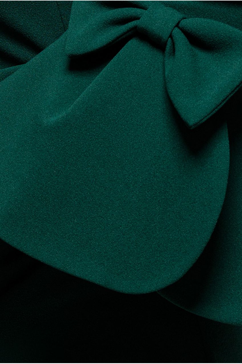 Petal Bow Sleeve Frill Maxi Dress - Emerald Green DR4767