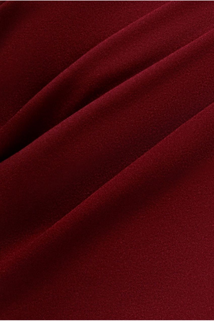 Petal Bow Sleeve Frill Maxi Dress - Wine DR4767