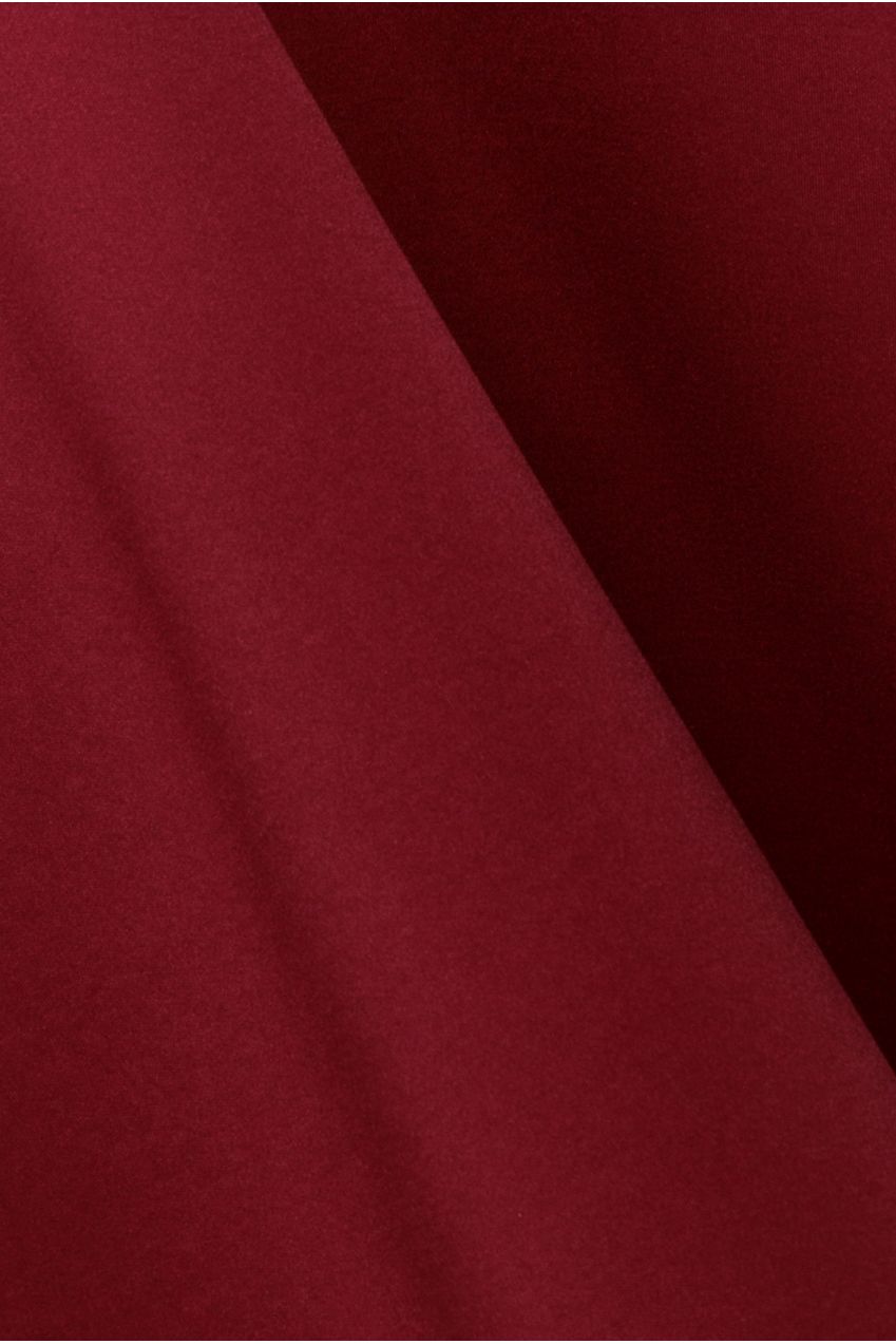 Contrast Organza Frill Bow Back Halter Midi Dress - Burgundy Black DR4770