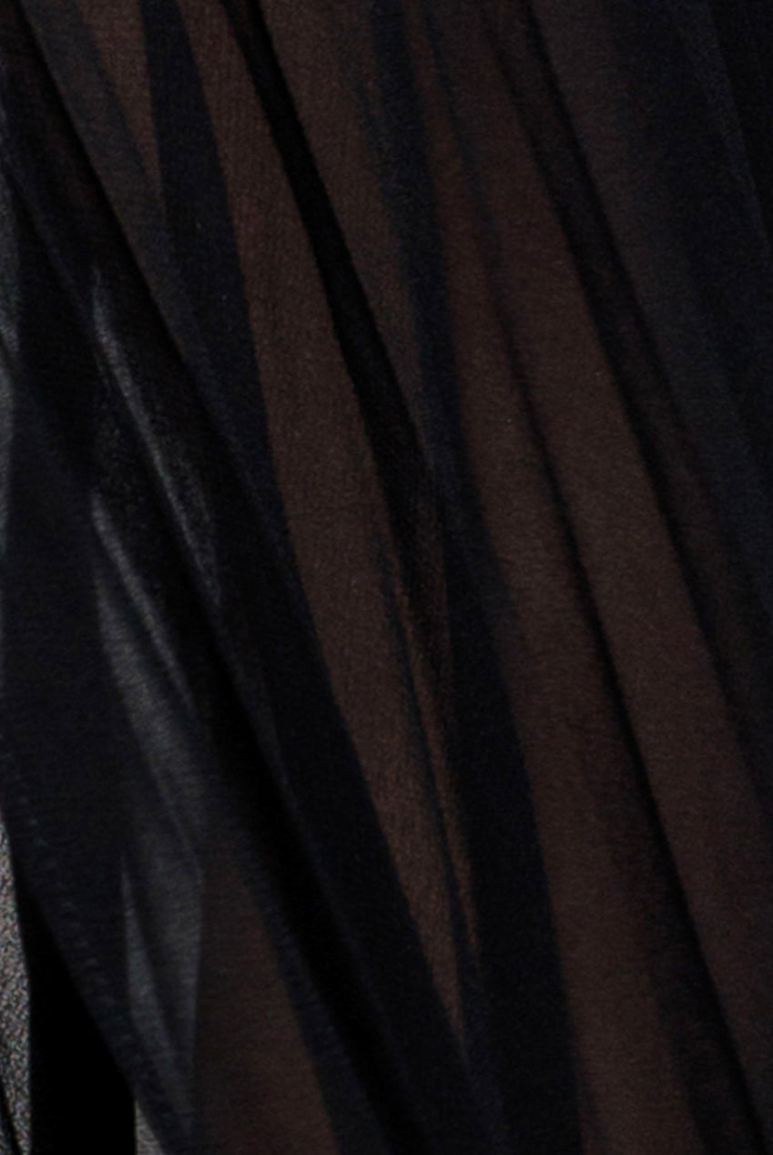 Boob Tube Mini Dress With Pleated Chiffon Cape - Black DR4789