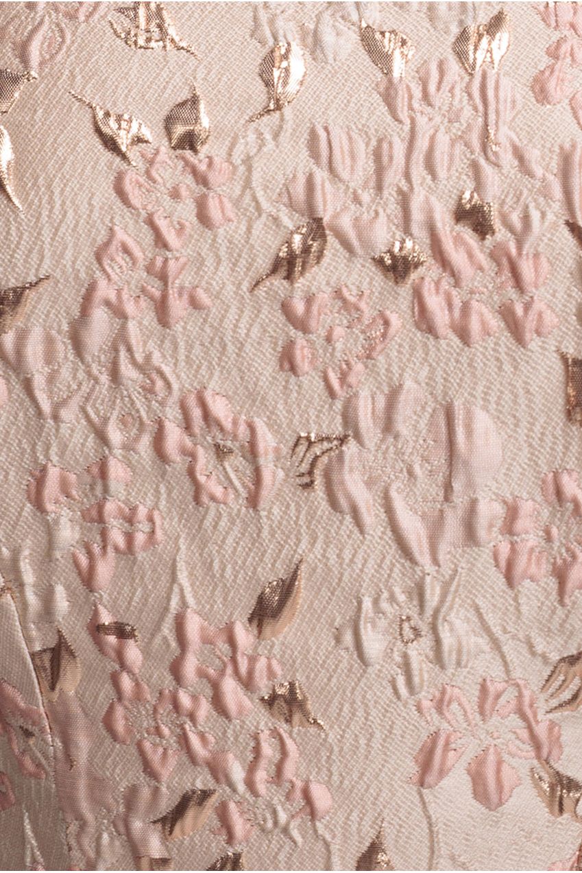 Lace Up Jacquard Midi Dress With Organza Wings - Blush Pink DR4791