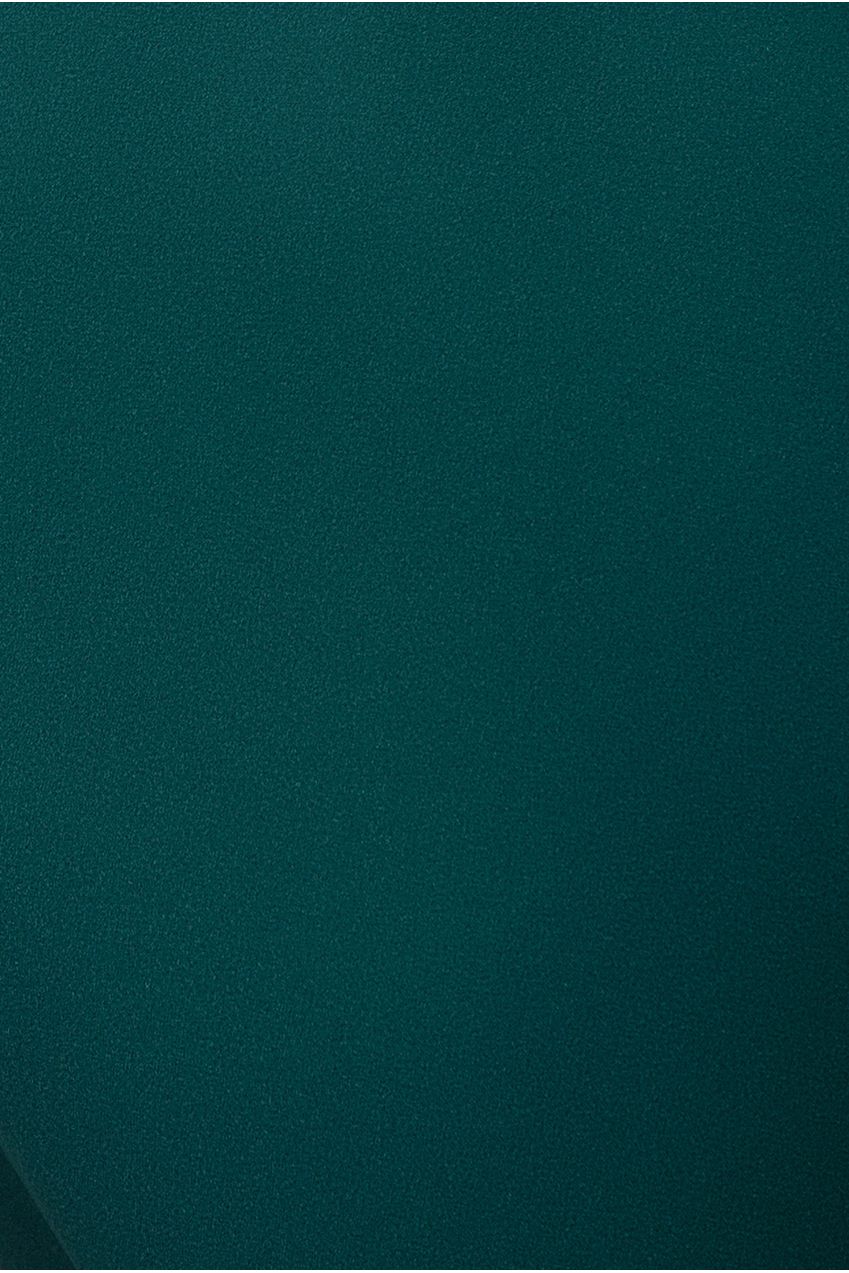 Plunging Neck Pleated Sleeve Scuba Mini Dress - Emerald Green DR4798