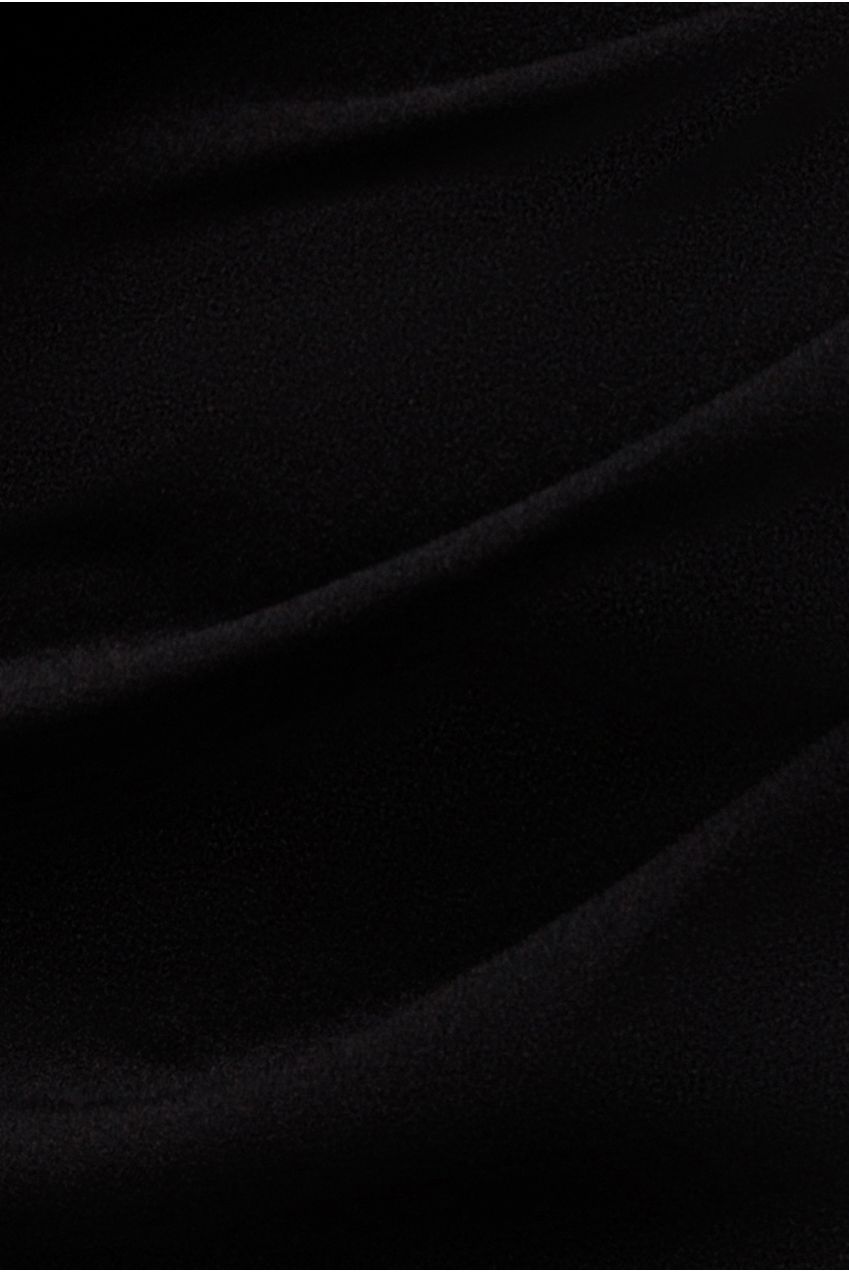 Organza Bow One Shoulder Scuba Crepe Maxi Dress - Black DR4812